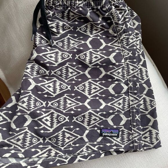 Patagonia ikat fish print baggies. Small - Picture 2 of 9